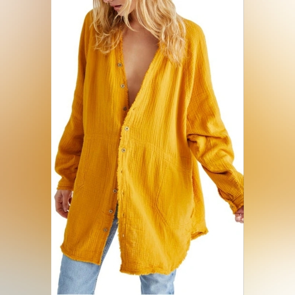 "WE THE FREE" Summer Daydream Button Shirt Sz SMALL Color Birds of Pardise